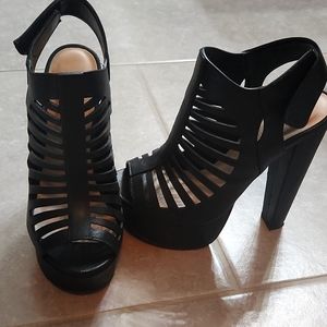 Strappy high platform heels